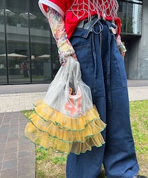 CIAOPANIC | 【6/14(金)12:00～販売開始】【Me＋Me/ミープラスミー】Tシャツリメイク風チュールレイヤードショルダーバッグ(ショルダーバッグ)