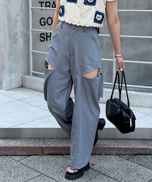 CIAOPANIC | 【WEB限定】サイドカットアウトスラックスパンツ(スラックス)