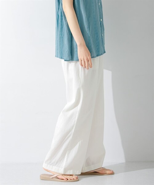 URBAN RESEARCH Sonny Label（アーバンリサーチサニーレーベル）の「棉質彩色輕便寬褲（その他・レディース・米色/開心果綠/藍色/藏青色・米色/開心果綠/藍色/藏青色）」の19枚目の写真