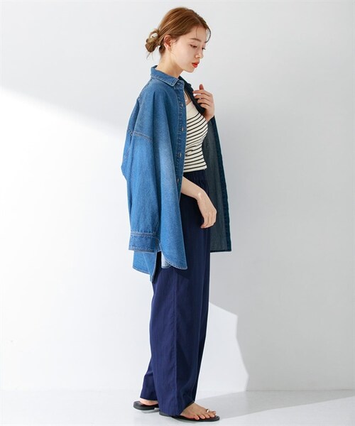 URBAN RESEARCH Sonny Label（アーバンリサーチサニーレーベル）の「棉質彩色輕便寬褲（その他・レディース・米色/開心果綠/藍色/藏青色・米色/開心果綠/藍色/藏青色）」の16枚目の写真