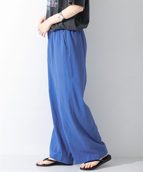 URBAN RESEARCH Sonny Label（アーバンリサーチサニーレーベル）の「棉質彩色輕便寬褲（その他・レディース・米色/開心果綠/藍色/藏青色・米色/開心果綠/藍色/藏青色）」の7枚目の写真