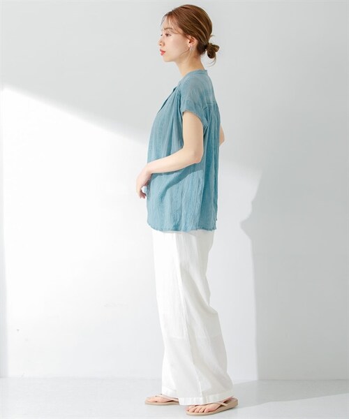 URBAN RESEARCH Sonny Label（アーバンリサーチサニーレーベル）の「棉質彩色輕便寬褲（その他・レディース・米色/開心果綠/藍色/藏青色・米色/開心果綠/藍色/藏青色）」の22枚目の写真