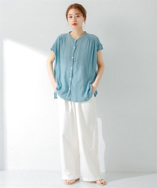 URBAN RESEARCH Sonny Label（アーバンリサーチサニーレーベル）の「棉質彩色輕便寬褲（その他・レディース・米色/開心果綠/藍色/藏青色・米色/開心果綠/藍色/藏青色）」の21枚目の写真