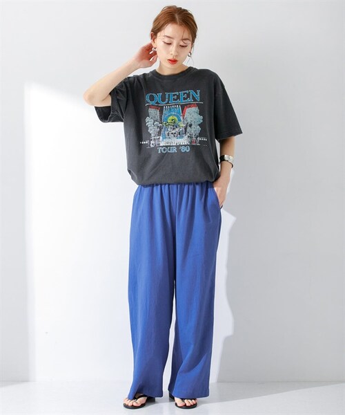 URBAN RESEARCH Sonny Label（アーバンリサーチサニーレーベル）の「棉質彩色輕便寬褲（その他・レディース・米色/開心果綠/藍色/藏青色・米色/開心果綠/藍色/藏青色）」の9枚目の写真