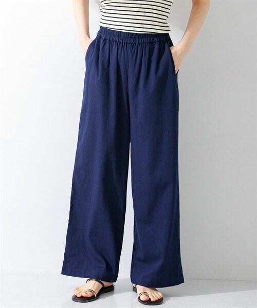 URBAN RESEARCH Sonny Label（アーバンリサーチサニーレーベル）の「棉質彩色輕便寬褲（その他・レディース・米色/開心果綠/藍色/藏青色・米色/開心果綠/藍色/藏青色）」の12枚目の写真