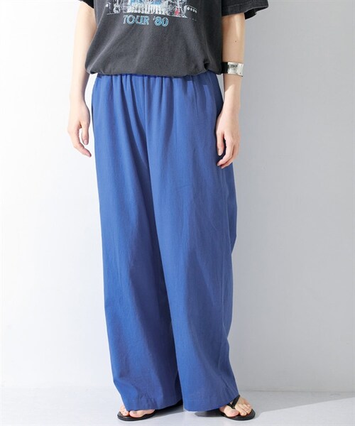 URBAN RESEARCH Sonny Label（アーバンリサーチサニーレーベル）の「棉質彩色輕便寬褲（その他・レディース・米色/開心果綠/藍色/藏青色・米色/開心果綠/藍色/藏青色）」の5枚目の写真