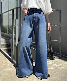 COLLAGE GALLARDAGALANTE | 【縦ラインで美脚効果】サイドタックデニムパンツ(デニムパンツ)