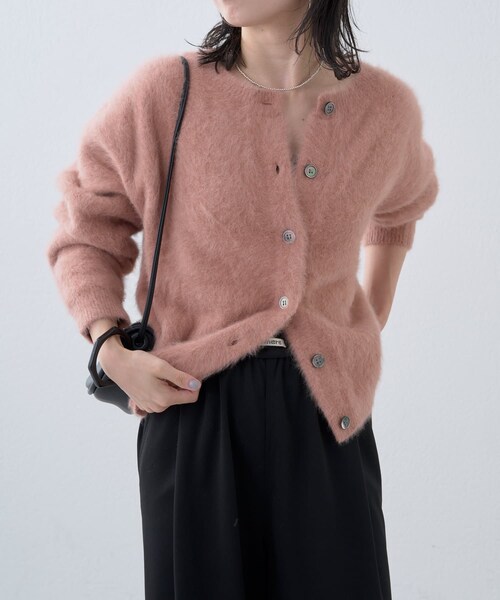 新品未使用】omekashi FURカシミヤ2WAYカーディガン ピンク 新品 新品未使用】omekashi FURカシミヤ2WAYカーディガン ピンク 新品