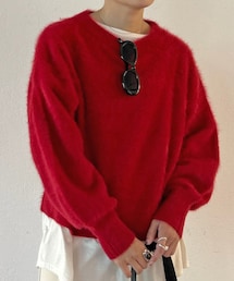 SHENERY | 【袖のボリュームがポイント】ファーカシミヤクルーネックニット(ニット/セーター)