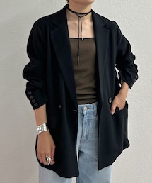 SHENERY シーナリー　からみ織ダブルジャケット SHENERY（シーナリー）の「【セットアップ対応】からみ織ダブル