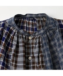 【45R】★美品★MIX秋風カディスモックブラウス　(フリーサイズ) 45R】☆美品☆MIX秋風カディスモックブラウス (フリーサイズ)