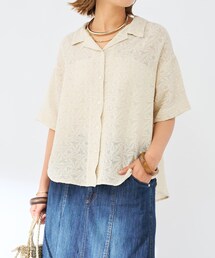 un dix cors（アンディコール）の「《予約》《清涼感ときっちり見えの両立》シアージャガード開襟シャツ（トップス）」