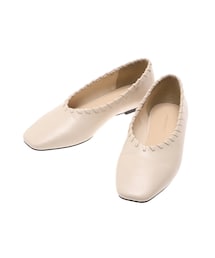 LAGUNAMOON | ハンドステッチスクエアトゥフラットシューズ(パンプス)