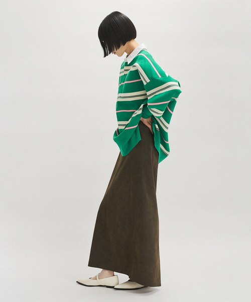 ADAM ET ROPE'(アダムエロペ)の「シンセティックスエードペンシルマキシスカート(スカート・レディース・ダークブラウン系/サックス/ブラック・36/38)」の8枚目の写真