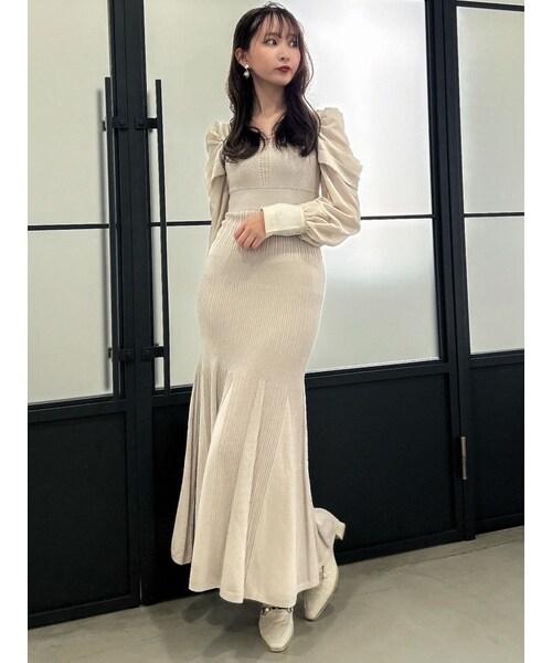 dazzlin（ダズリン）の「【吉田朱里コラボ】パールチェーンニット