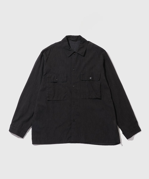 ADAM ET ROPE'(アダムエロペ)の「【blurhms/ブラームス】Silk-Co Voile Military Shirt(シャツ/ブラウス・メンズ・チャコール/ホワイト系・2/3/4)」の6枚目の写真