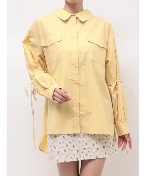 CALNAMUR（カルナムール）の「バックリボンオーバーコットンシャツ（シャツ/ブラウス・レディース・ピンク/イエロー/ベージュ・F）」の5枚目の写真