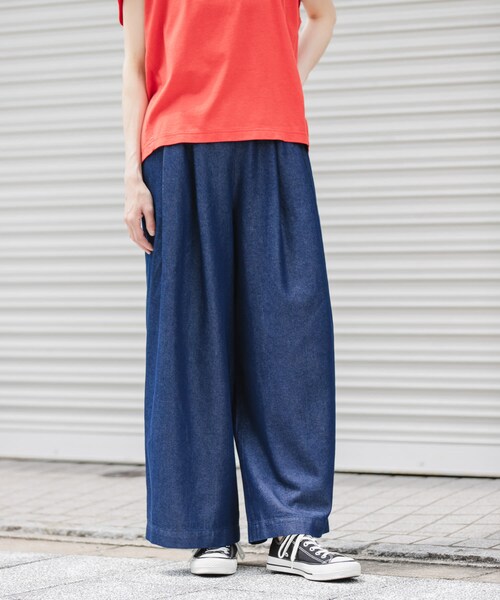 URBAN RESEARCH DOORS（アーバンリサーチドアーズ）の「FORK&SPOON　セルロースデニムワイドパンツ（デニムパンツ・レディース・BLACK/BLUE・1/2）」の18枚目の写真