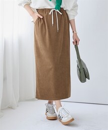 nissen | 大きいサイズ カットコーデュロイバックスリットナロースカート(スカート)