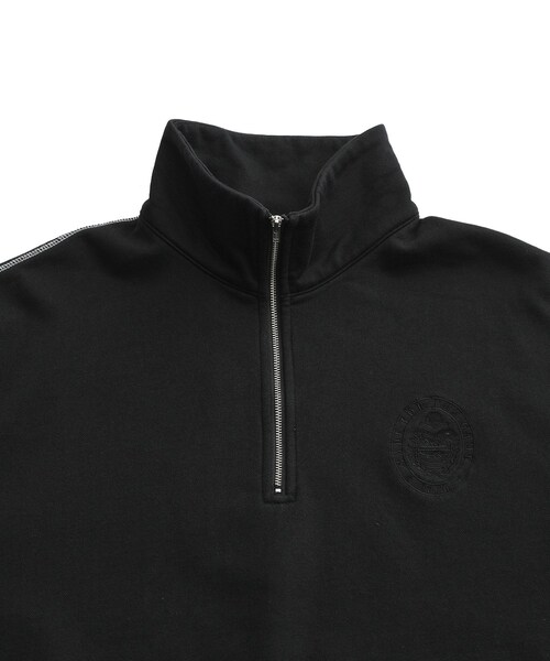 ADAM ET ROPE'（アダムエロペ）の「《別注》【SPALDING/スポルディング】EMBROIDERY HALF ZIP POLO SWEAT / UNISEX（スウェット・メンズ・ブラック/ライトグレー/ワイン・L/M）」の8枚目の写真
