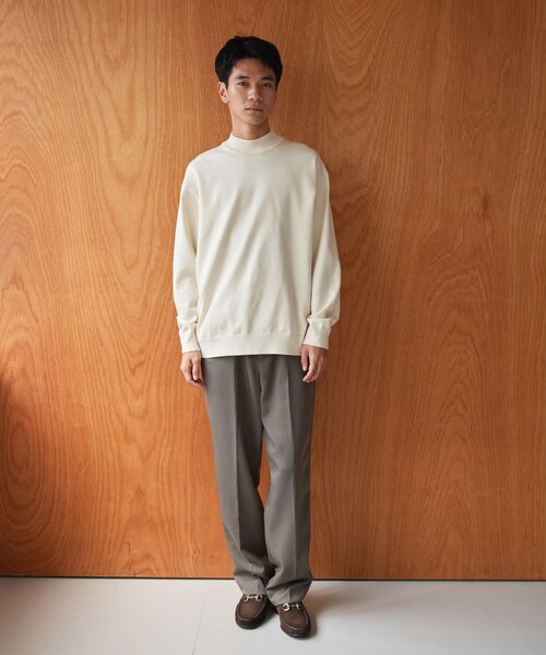 URBAN RESEARCH DOORS（アーバンリサーチドアーズ）の「『仁村紗和さん着用』『UR TECH 200日ニット』 モックネック（ニット/セーター・メンズ・OFF/APRICOT/C.NAVY/BLACK/BROWN・M/L/XL）」の12枚目の写真