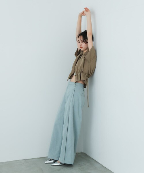 SENSE OF PLACE by URBAN RESEARCH(センスオブプレイスバイアーバンリサーチ)の「デニムライクスラックス(デニムパンツ・レディース・ONE WASH/BLACK/L.INDIGO・S/M)」の4枚目の写真