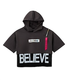 nissen | レイヤード風フード付き半袖Tシャツ（女の子）(Tシャツ/カットソー)