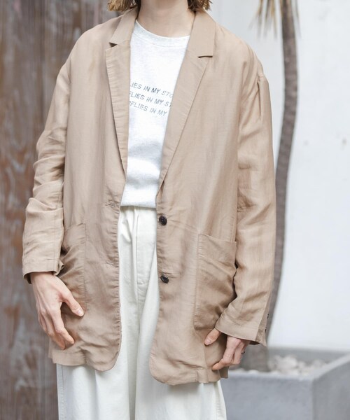 URBAN RESEARCH DOORS(アーバンリサーチドアーズ)の「FORK&SPOON ラミーブレンドビッグジャケット(テーラードジャケット・レディース・BLACK/BEIGE・1)」の12枚目の写真