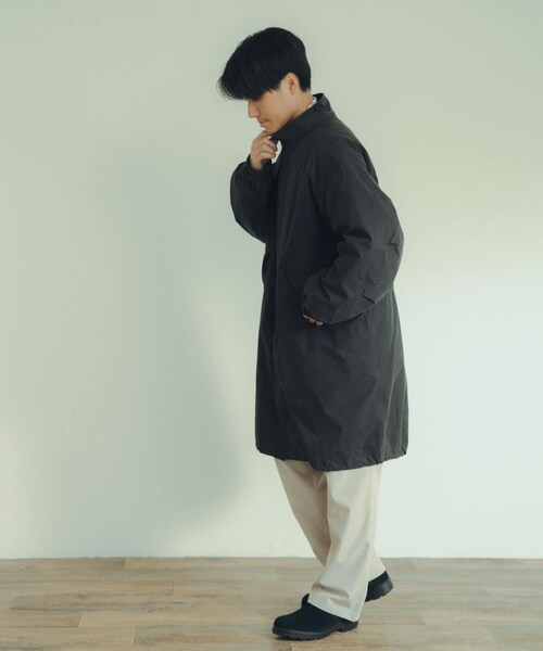 ITEMS URBANRESEARCH(アイテムズ アーバンリサーチ)の「中綿ライナー付 フードレスモッズコート(モッズコート・メンズ・KHK/BLK・M/L)」の14枚目の写真