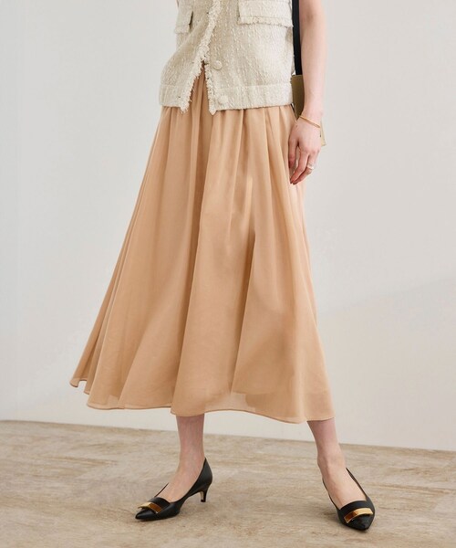 ROPE'（ロペ）の「【洗える】コットンシルクスカート（スカート・レディース・ブラック/ベージュ/ターコイズ・F）」の16枚目の写真