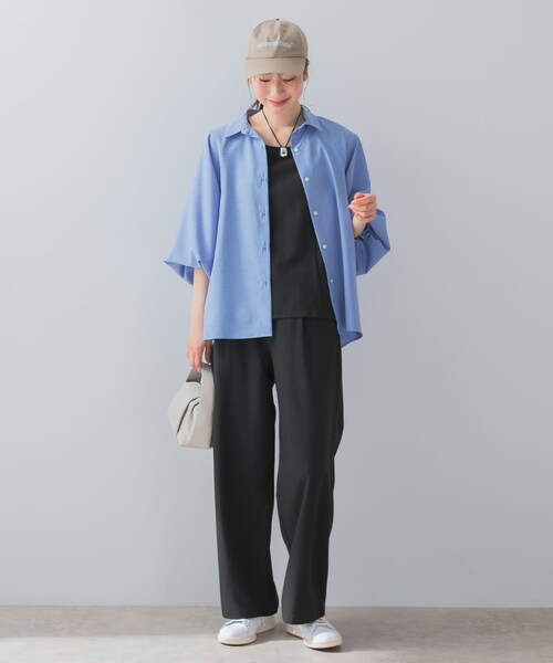 URBAN RESEARCH ROSSO(アーバンリサーチロッソ)の「『UR TECH DRYLUXE』F by ROSSO フレンチブラウス+ワイドパンツ(セットアップ・レディース・MOCHA/BEIGE/BLACK・36/38)」の10枚目の写真