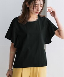 nissen | きちんと見え汗染みしにくい爽やか綿混カットソーラッフルスリーブプルオーバー（抗菌防臭・消臭・UVカット）＜大きいサイズ有＞(Tシャツ/カットソー)