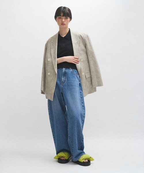 ADAM ET ROPE'(アダムエロペ)の「【NEEDBY for ADAM ET ROPE'】別注 ANGIE(デニムパンツ・レディース・ブラック/ブルー・23/24/25/26)」の15枚目の写真