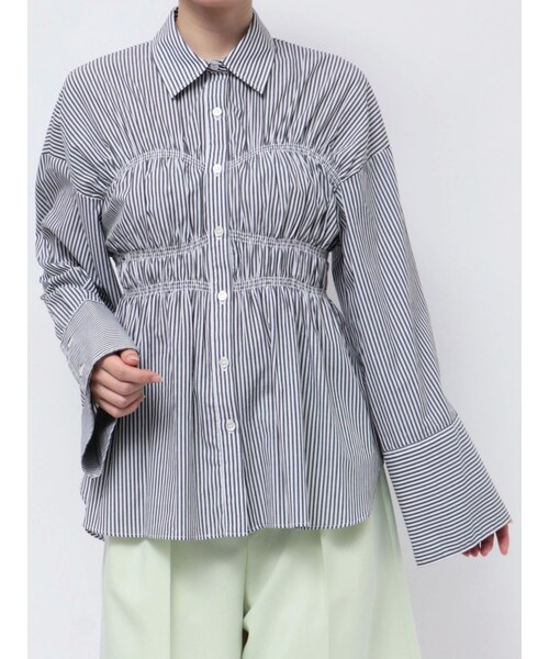 MERCURYDUO（マーキュリーデュオ）の「【OUNNOUN】ビスチェシャーリングシャツ（その他・レディース・ベビーピンク/ブルー/ミックス・F）」の9枚目の写真