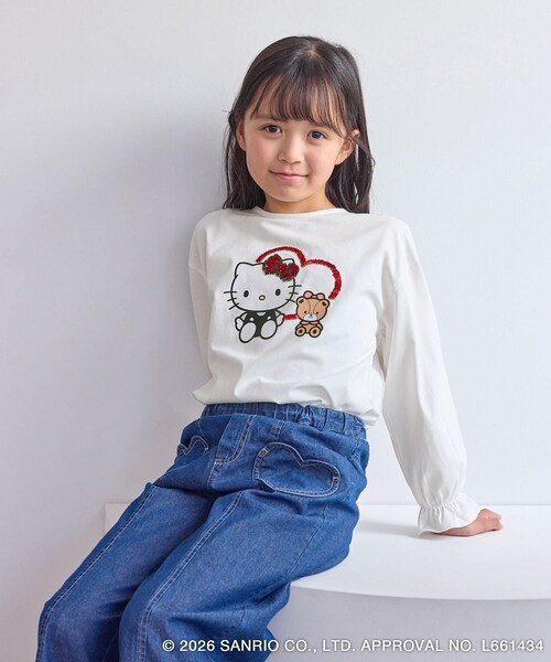 ROPE' PICNIC(ロペピクニック)の「【KIDS/キッズ】【ROPE' PICNIC×ハローキティ】スパンコールロングスリーブTシャツ(Tシャツ/カットソー・キッズ・ホワイト系/ピンク・L/M/S)」の17枚目の写真