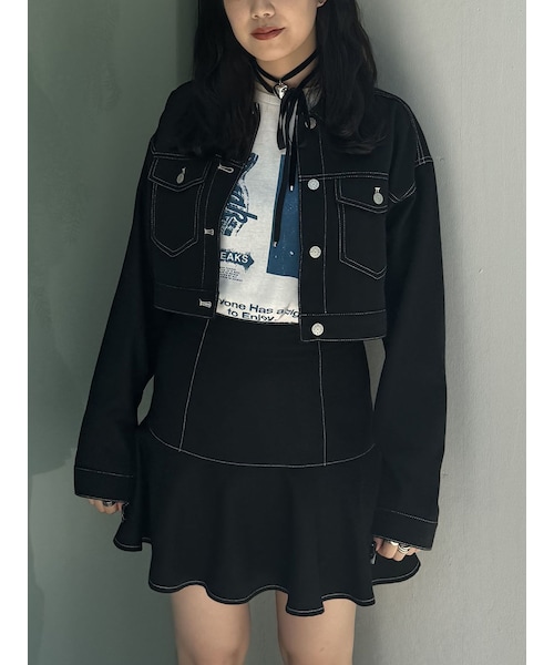 jouetie（ジュエティ）の「マルチWAYツイードライクセットアップ（セットアップ・レディース・グレー/アイボリー/ブラック/パープル・M）」の8枚目の写真