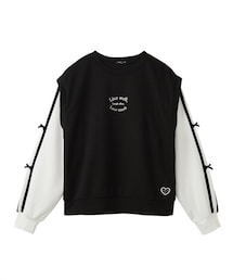 QUNTSTYLE | 袖リボン使いフェイクレイヤードトレーナー（男の子・女の子）(スウェット)