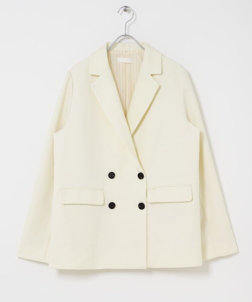 SENSE OF PLACE by URBAN RESEARCH（センスオブプレイスバイアーバンリサーチ）の「ワイドスリーブオーバージャケット（テーラードジャケット・レディース・CHARCOAL/IVORY/BEIGE・One）」の6枚目の写真