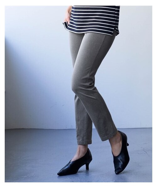 nissen（ニッセン）の「＜大きいサイズ＞軽ふわニットツイルスキニーパンツ（スウェットパンツ・レディース・アイボリー/ベージュ/グレー(デニム)/ブルー(デニム)/黒・L/LL/3L/4L/5L/6L/8L/10L）」の20枚目の写真