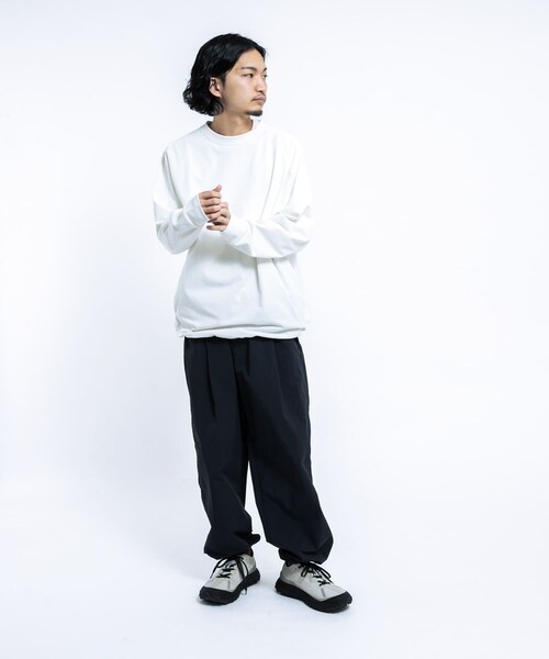 EKAL（エカル）の「DRY OUT BALLOON FIT LONG-SLEEVE T-shirts（Tシャツ/カットソー・メンズ・ホワイト/ネイビー/チャコール・M/L）」の10枚目の写真