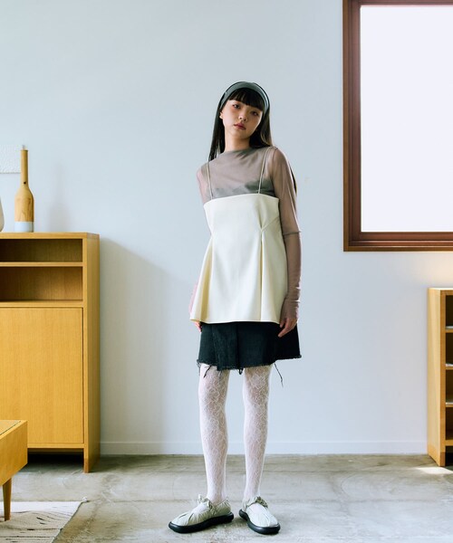 THE GOODLAND MARKET（ザグッドランドマーケット）の「&her　Tack Cami（Tシャツ/カットソー・レディース・WHITE/BLACK/GRAY・one）」の7枚目の写真