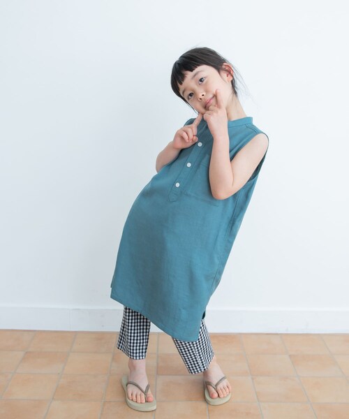 URBAN RESEARCH DOORS（アーバンリサーチドアーズ）の「リネンレーヨンノースリーブワンピース(KIDS)（ワンピース・キッズ・NAVY/BLUE・105/120/135）」の19枚目の写真