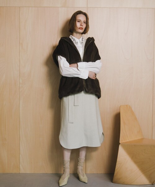 URBAN RESEARCH ROSSO（アーバンリサーチロッソ）の「ウエストマークジャンパースカート（ワンピース・レディース・OFF/GRAY/NAVY・Free）」の8枚目の写真