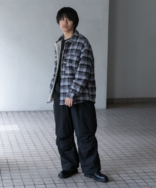 SENSE OF PLACE by URBAN RESEARCH(センスオブプレイスバイアーバンリサーチ)の「オンブレーチェックボアジャケット(テーラードジャケット・メンズ・BLACK/BROWN・M/L)」の7枚目の写真