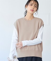 nissen | マシュマロニットミラノリブバックスリットベスト＜大きいサイズ有＞(ベスト)