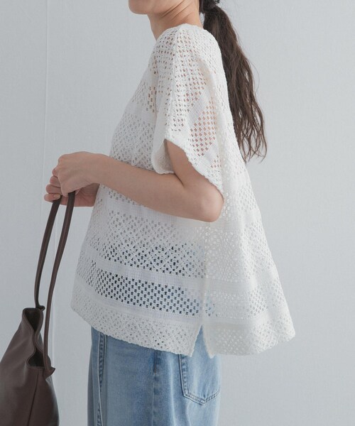 URBAN RESEARCH DOORS（アーバンリサーチドアーズ）の「クロップドレースプルオーバー（その他トップス・レディース・OFF/BLACK/BROWN・Free）」の8枚目の写真