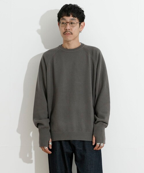 THE GOODLAND MARKET（ザグッドランドマーケット）の「KEIMEN　KM-Crewneck Knit（ニット/セーター・メンズ・Gray/Black/Green・M/L/XL）」の15枚目の写真