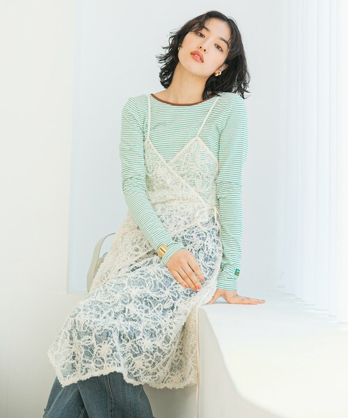 URBAN RESEARCH ROSSO（アーバンリサーチロッソ）の「レースデザインキャミワンピース（ワンピース・レディース・off・FREE）」の11枚目の写真