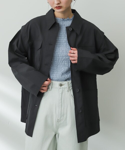 SENSE OF PLACE by URBAN RESEARCH(センスオブプレイスバイアーバンリサーチ)の「2WAYミリタリージャケット(ミリタリージャケット・レディース・CHARCOAL/KHAKI/IVORY・one)」の22枚目の写真