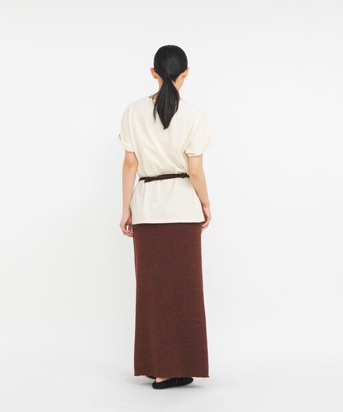 KBF（ケイビーエフ）の「メランジRIBニットスカート（スカート・レディース・BLUE/RED BROWN・One）」の9枚目の写真